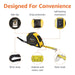 Self-Locking Tape Measure with Belt Clip, 16-Feet (5-Meters), Inch/Metric Scale, MID Accuracy, Black, Yellow