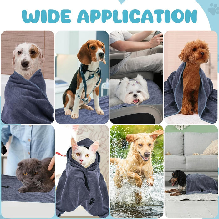 2 Pack Microfiber Dog Towels for Drying Dogs, Super Absorbent and Soft