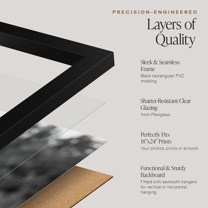 18x24 Poster Frame - Slim Molding - Black