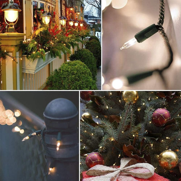 2 Pack Warm White Christmas Lights, 50-Count Green Wire