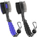 2 Pack Golf Club Brushes and Groove Cleaner 2 ft Retractable Zipline Carabiner Golf Brush Head with Retractable Spike Co