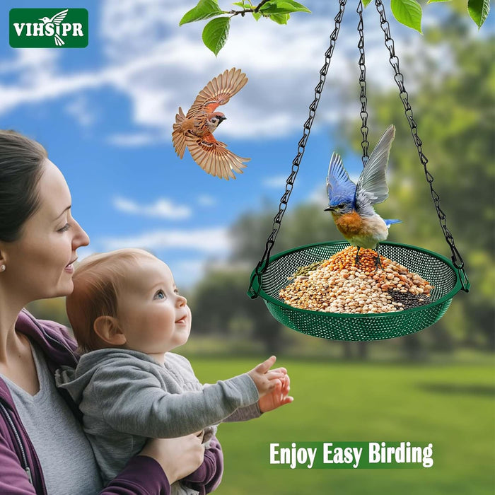 Hanging Platform Bird Feeder, 9 in, Green