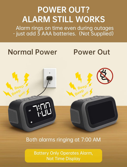 Super Loud Alarm Clock: 115dB Wake-Up Power