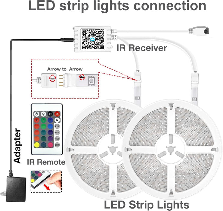 LED Strip Lights 200ft 2 * 100ft RGB Music Sync Smart App Control