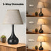 Touch Table Lamp for Bedroom Set of 2, 3-Way Dimmable Bedside Lamp for Nightstand, 17” Farmhouse Metal Desk Lamp with Li