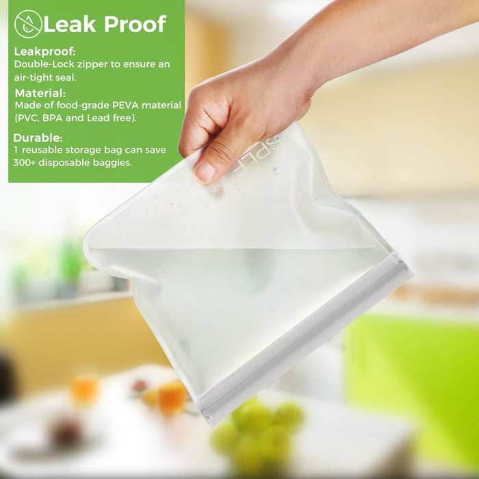 10 Pack Reusable Sandwich Bags Dishwasher Safe, Gray