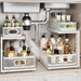 2 Pack Under Sink Organizer With Next-Gen Ball-Bearing Slides,2-Tier Precision Mesh Pull Out Cabinet Drawers Storage for