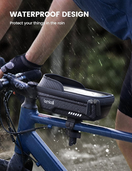 Bike Frame Bag Waterproof - [1s Release] Bike Phone Mount Holder