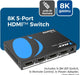 8K@60Hz 4K@120Hz HDMI 2.1 Switch 5 in 1 Out 48Gbps, HDR10+ W/Remote