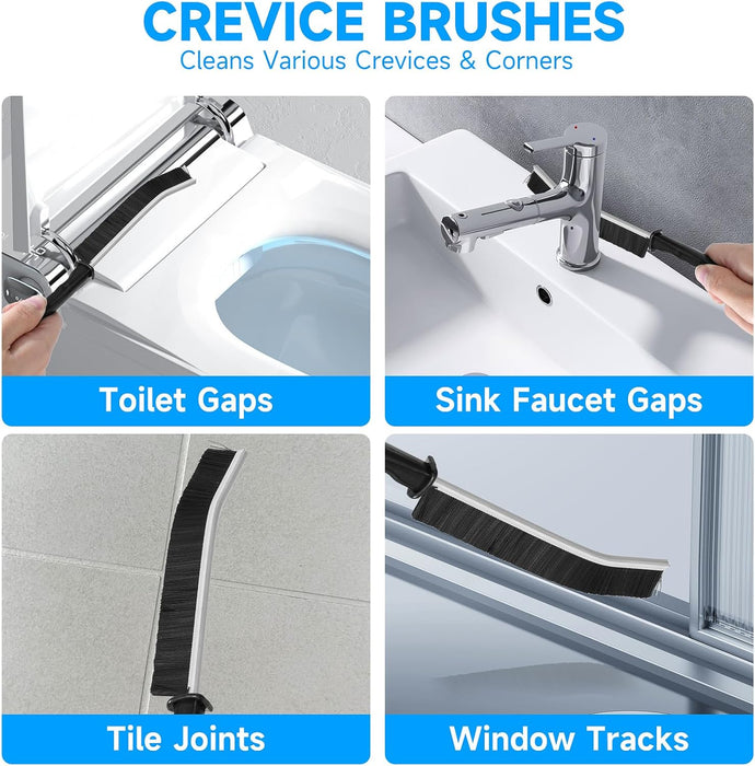 14Pcs Crevice Cleaning Brush Set, V Shape Grout Cleaner Brush for Deep Cleaning Gap, Hard Bristle Scrub Brushes Tools, C