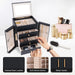 Large Jewelry Box for Women, Jewelry Organizer Box with 3 Drawers, Jewelry Storage Organizer with Mirror for Necklace Ri