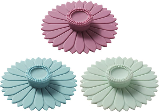 Sunflower Silicone Cup Covers (Set of 3),Multicolored Silicone Lids