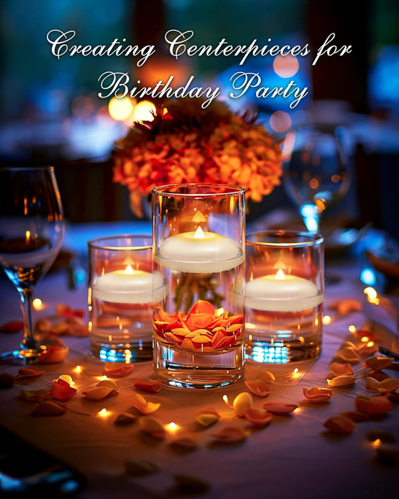 24Pack 3" White Flameless Floating LED Candle, Waterproof Tealight