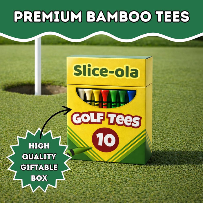 Funny Golf Tees | Golf Accessories for Men | Top Golf Gifts for Men & Unique Golf Gifts for Golfers | Premium Golf Stuff & Golf Bag Accessories | Wooden Bamboo Tees