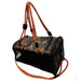 Camouflage pet travel carrier with side pockets and mesh front