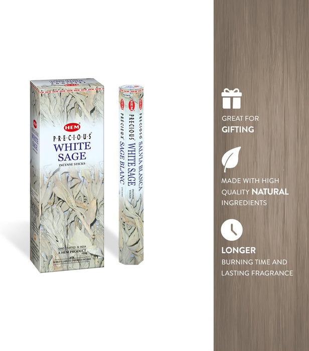 White Sage Incense Sticks - 100 Count | Natural Air Purifying Aromatherapy | Calming and Cleansing Fragrance | Perfect f