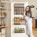 6-Tier Spice Rack Organizer with Door Hook, Wall Mounted & Over the Door Spice Racks for Kitchen Pantry Door Cabinet, Tw