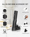 Electric Wine Opener Rechargeable, 7-in-1 Automatic Wine Bottle Opener Gift Set with Electric Vacuum Pump, Foil Cutter, Aerator Pourer, 2 Stoppers & Charging Base, Black