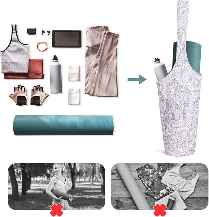Yoga Mat Bag for Women with Mat Carrier Large Size Pocket