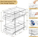 2-Tier Bathroom Organizer with Dividers, Clear Under Sink and Pull-Out Cabinet Organizer for Kitchen and Pantry Storage