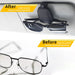 Magnetic Leather Sunglasses Holder for Car, 2 Packs (Black)