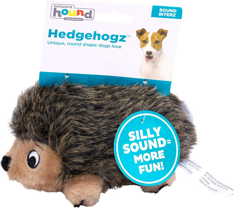 Hedgehogz Plush Dog Toy, Squeaks, Small, 6" x 4.5"