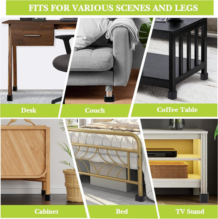 8 Pack Furniture Risers 1 or 2 Inch, Adjustable Bed Risers Heavy Duty For Table Desk Couch Chair Sofa Cabinet Bed Legs Dorm, Square Stackable Bed Raisers Blocks Lift Height 1", 2" or 3", Black