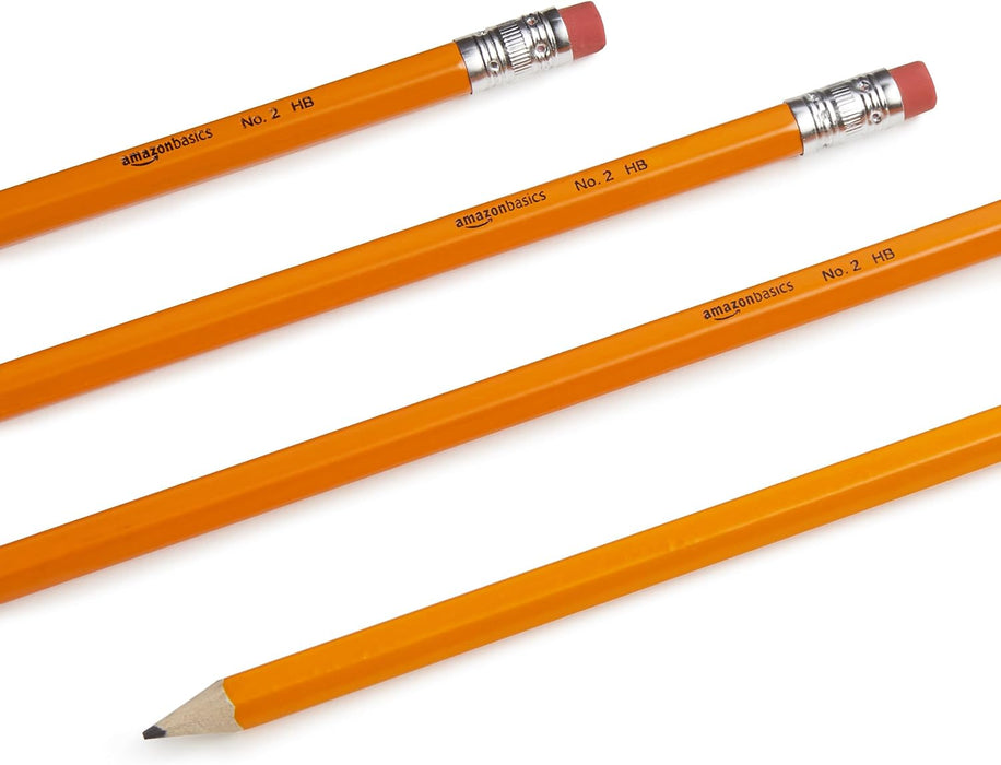 Wood-Cased #2 Pencils for Writing, Drawing and Sketching, Pre-sharpened, HB Soft Lead with Erasers, Teacher Supplies, 150 Count, Yellow