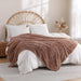 Fleece Throw Blanket, Light Brown, 50"×60" for Couch Sofa Bed