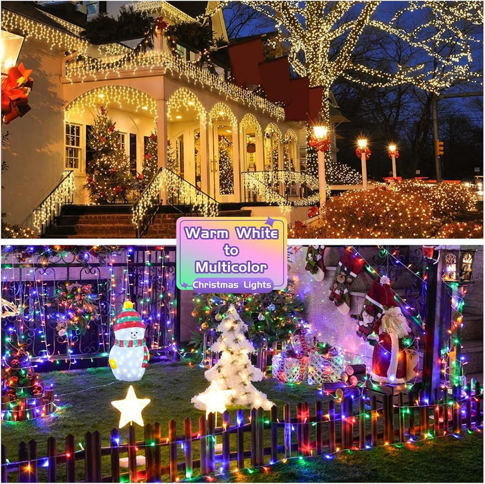 200 LED Warm White & Multicolor Color Changing String Lights