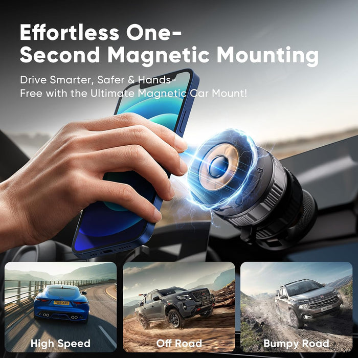 Car Phone Holder for Magsafe [80+LBS Max Suction & 2500gf Magnetic]