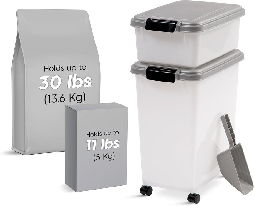 Airtight Rolling Pet Food Storage Container with Scoop