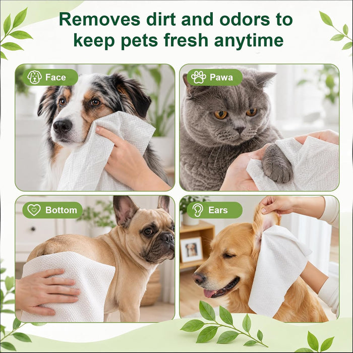 Jumbo Dog Wipes for Paws and Butt(10"x10", 400 Count), Pet Wipes for Cats