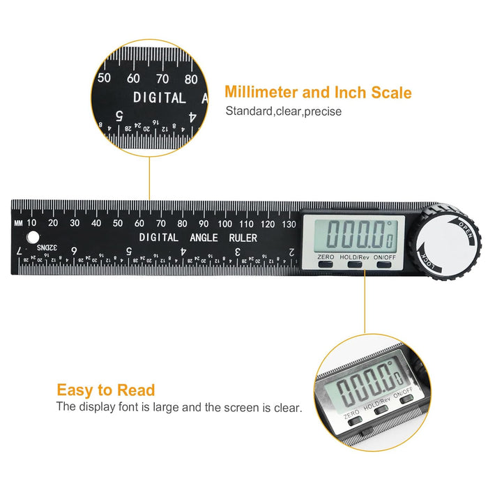 Digital Protractor Angle Finder, 7-Inch Angle Finder & Angle Measuring Tool