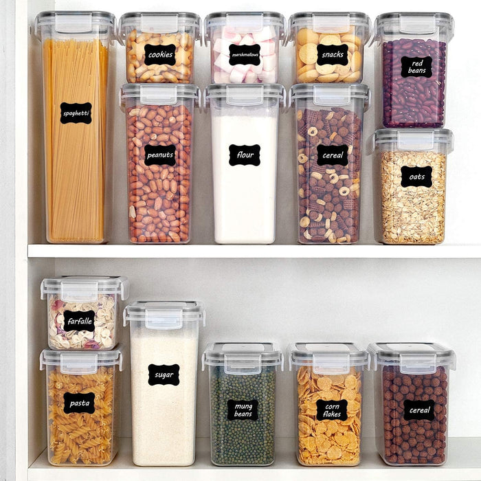 32pcs Airtight Food Storage Containers Set, BPA Free Plastic Kitchen and Pantry Organization Canisters with Lids for Cer