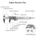 Digital Caliper, Caliper Measuring Tool with Stainless Steel, Electronic Micrometer Caliper with Large LCD Screen, Auto-