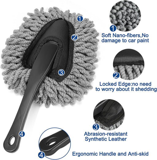Car Interior Duster Detail Brush Cleaning Gel Kit, Dust Remover