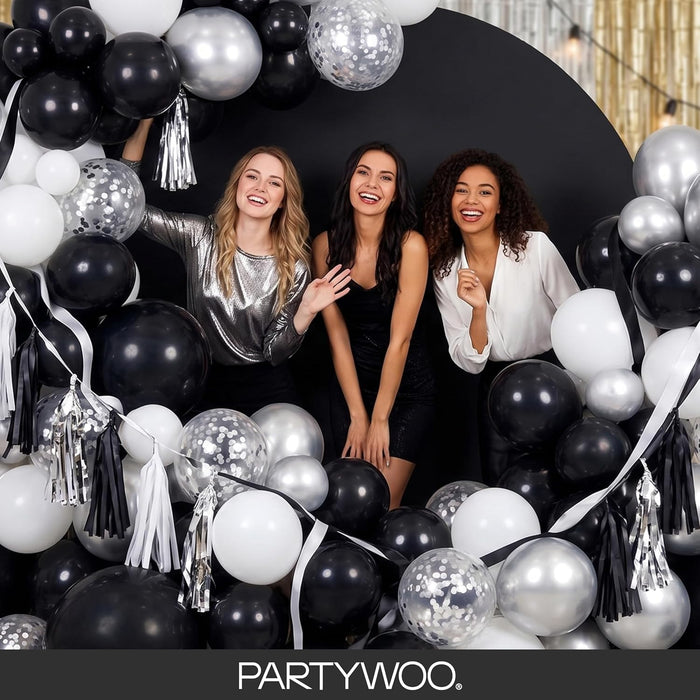 Black Balloons 140pcs Different Sizes of 18 12 10 5 Inch