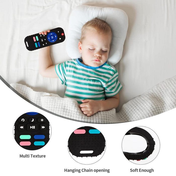 2 Pack Silicone Teething Toys for Babies 0-6 Months, Teethers for Babies 6-12 Months, Remote Teether for Baby, Sensory T