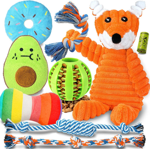 9 Pack Luxury Puppy Toys for Teething Small Dogs, Puppy Chew Toys with Cute Squeaky Dog Toys, Ball and More Rope Dog Che