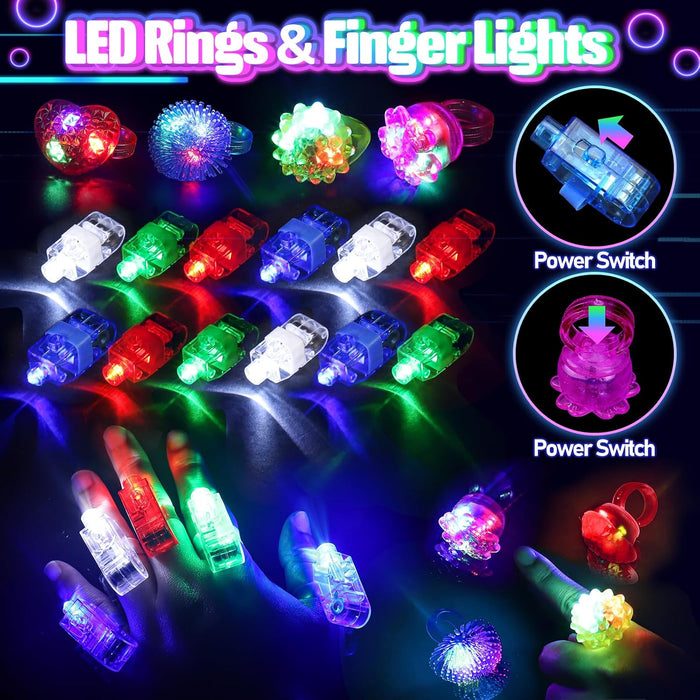 150Pcs Glow in the Dark Party Supplies for Kids and Adults