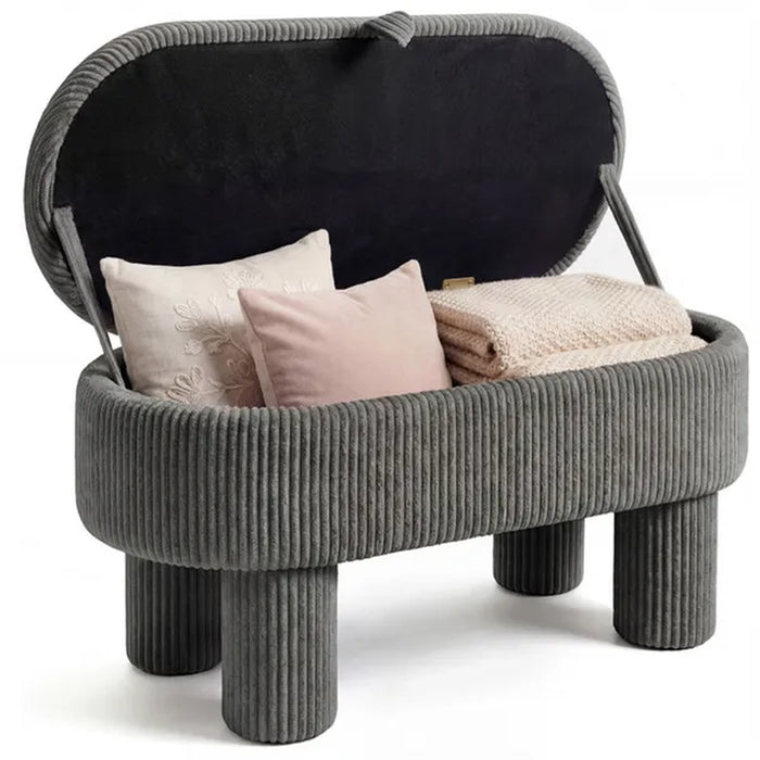42-Inch Corduroy Storage Bench