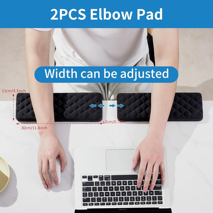 L-Shaped Desk Elbow Pad for Desk, Memory Foam Elbow Support Padding with Non-Slip, Ergonomic Desk Edge Cushion, Wrist Co