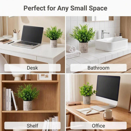 Small Artificial Potted Plants for Desk Decor, Mini Fake Plants for Bathroom, Office Desk Decor, Shelf Home Decor, Reali