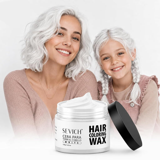 Temporary Hair Color Wax White for kids, Strong Hold Hair Styling Putty for Men & Women,Non Greasy & Water Resistant,Easy Wash Out,for Parties,Cosplay,Events & Daily Use,120g