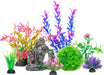 Aquarium Artificial Plants & Rock Cave Betta Fish Tank Decor Set