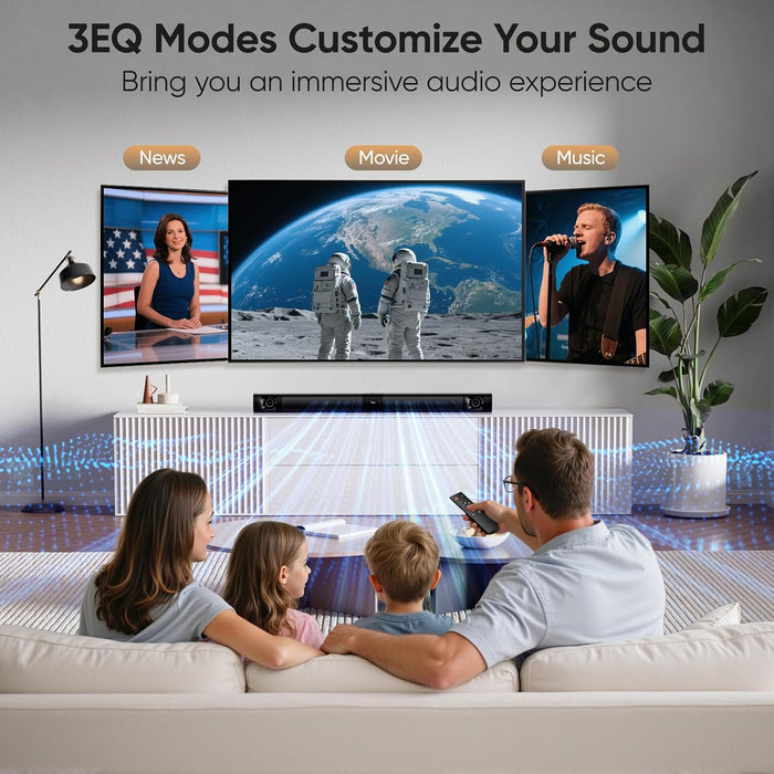 Sound Bar for Smart TV, 2‑in‑1 Detachable, 31" 80W Surround Sound