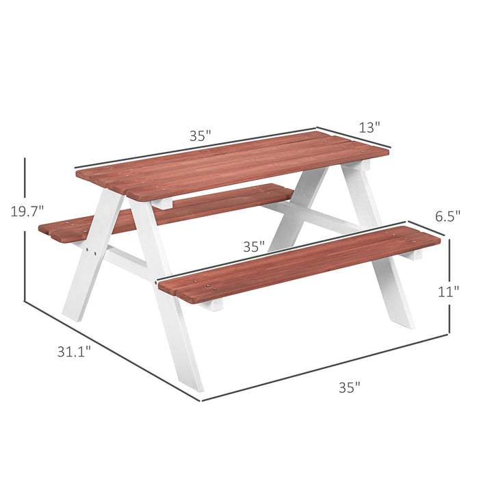 Wooden Kids Picnic Table and Bench Set