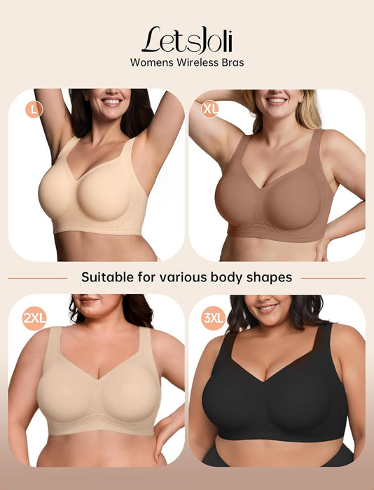 Jelly Bras for Women No Underwire Plus Size Push Up Supportive