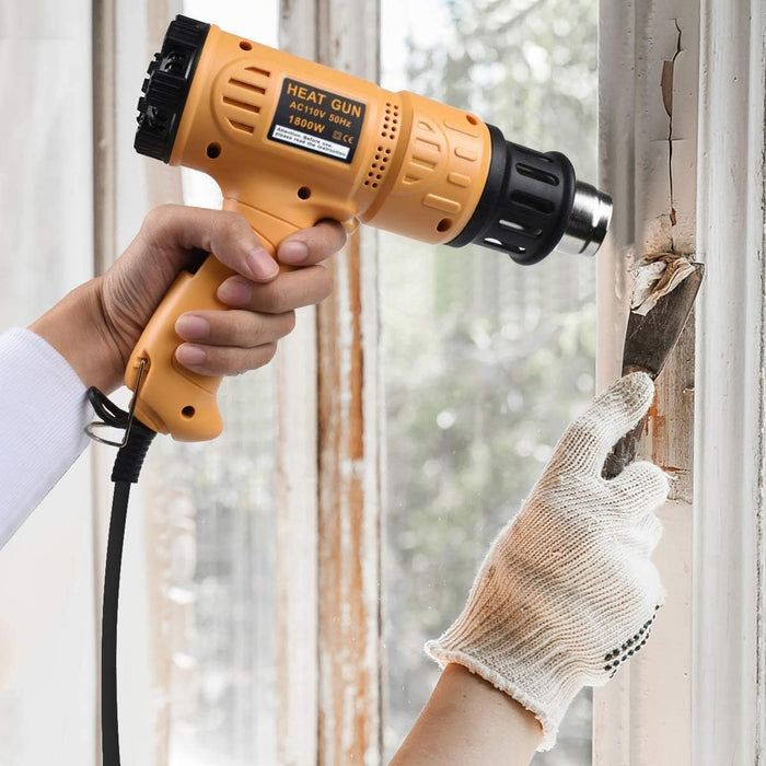 1800W Heat Gun Variable Temp 122℉-1202℉ for Crafts, Shrink Wrap